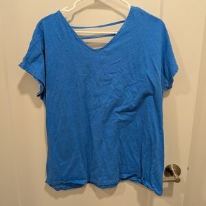Christopher & Banks Bright Blue Short Sleeve Top